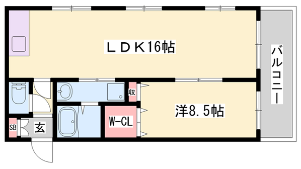 メゾン・ド・姫路野里の物件間取画像